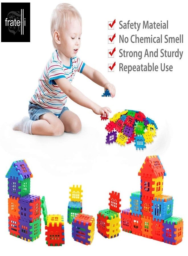 FRATELLI® Building Blocks for Kids - Certified European Saftey Standards (90 Pcs Mega Jumbo Happy Home House Building Blocks with Attractive Windows and Smooth Rounded Edges) - Image 2